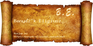 Benyák Eligiusz névjegykártya